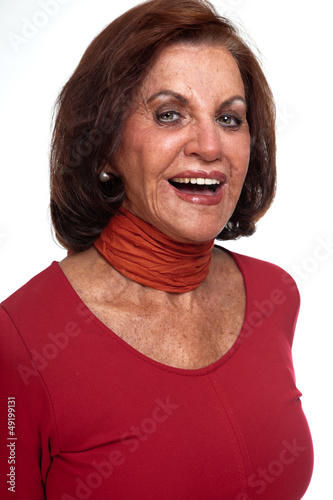 Smiling good looking senior woman. Isolated.