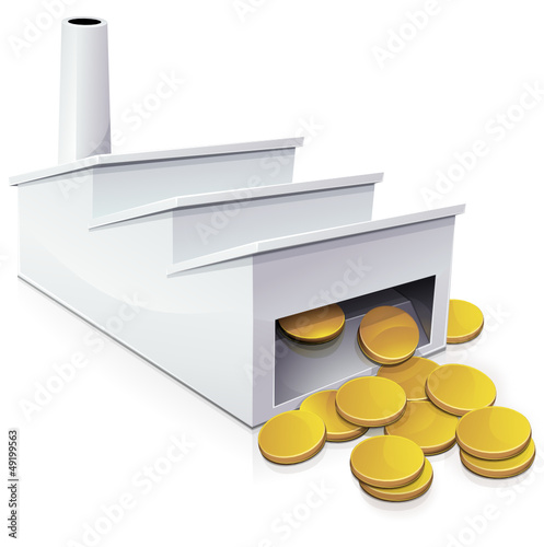 Gros profit et bénéfice d'une usine (reflet)