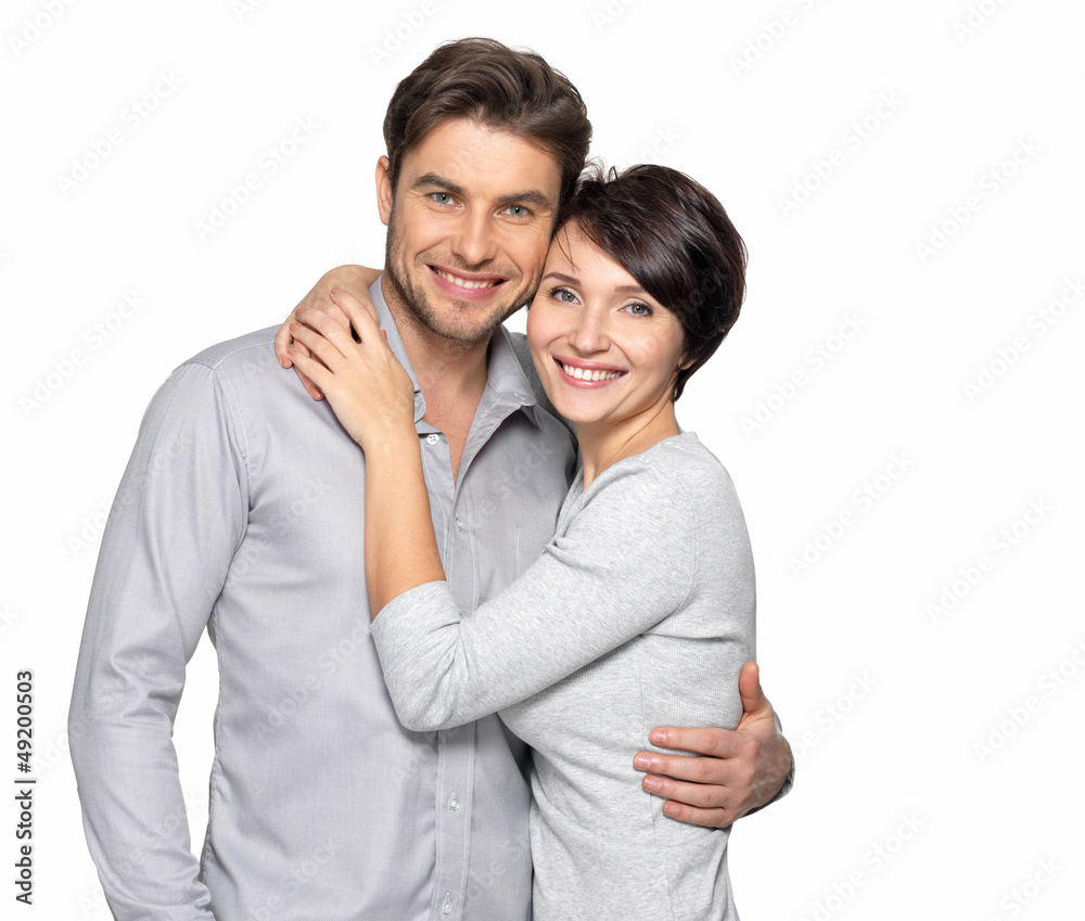 Portrait of happy couple isolated on white Portrait of happy couple isolated on white