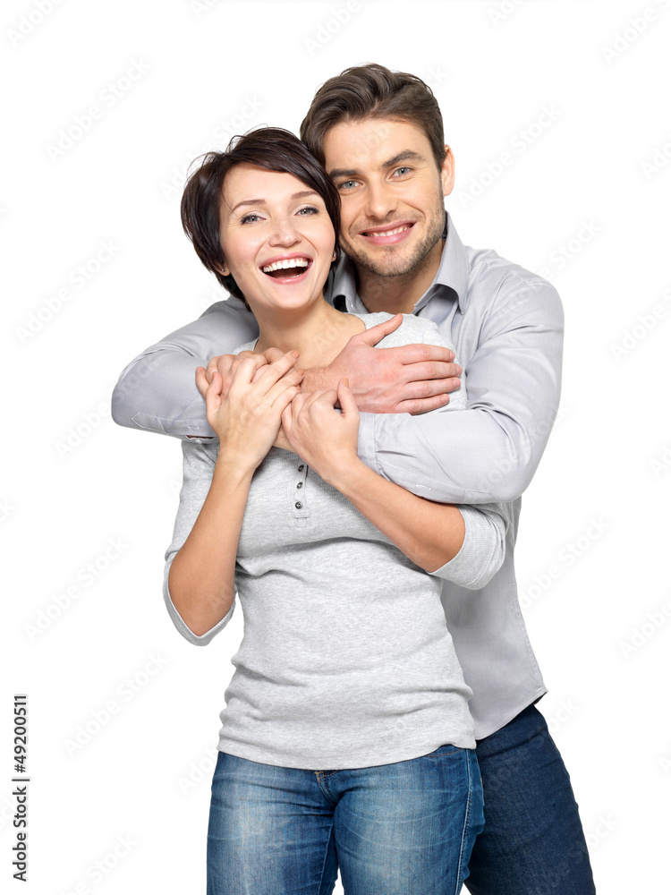 Portrait of happy couple isolated on white Portrait of happy couple isolated on white
