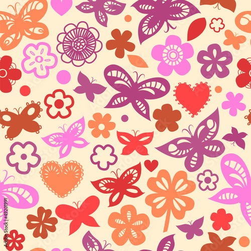 Colorful floral seamless pa...