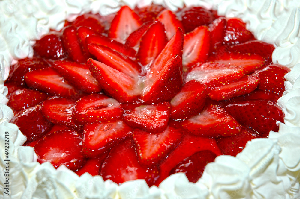 Tarta de nata y fresas Tarta de nata y fresas