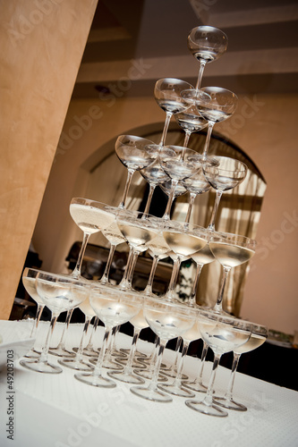 Champagne glass pyramid