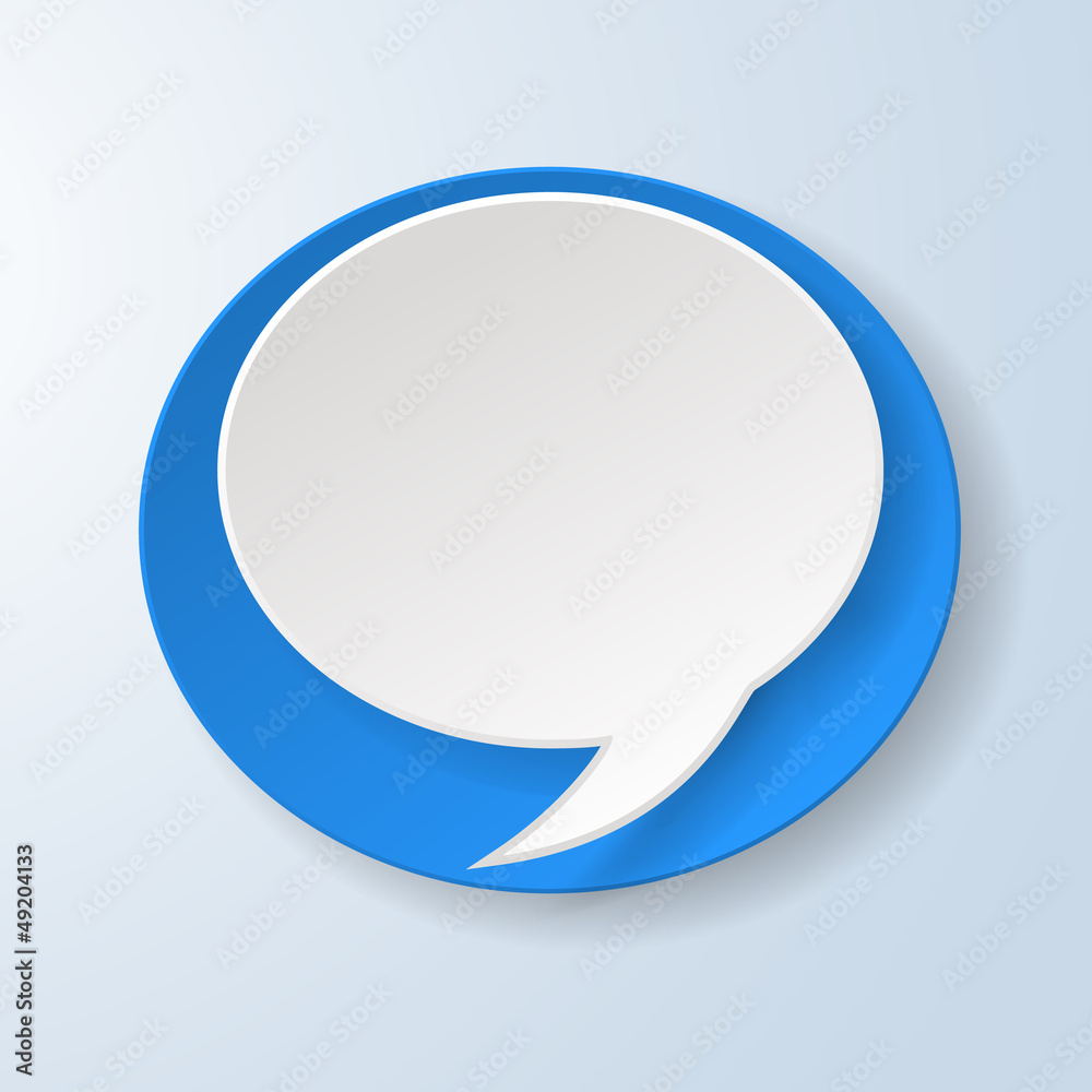 Abstract speech bubble on light blue background