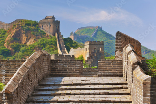 Photography Great Wall of China in Summer with beautiful sky