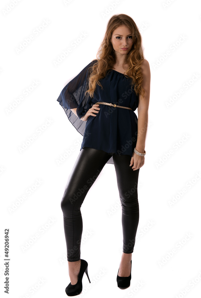 Beautiful blonde young lady posing in studio Beautiful blonde young lady posing in studio