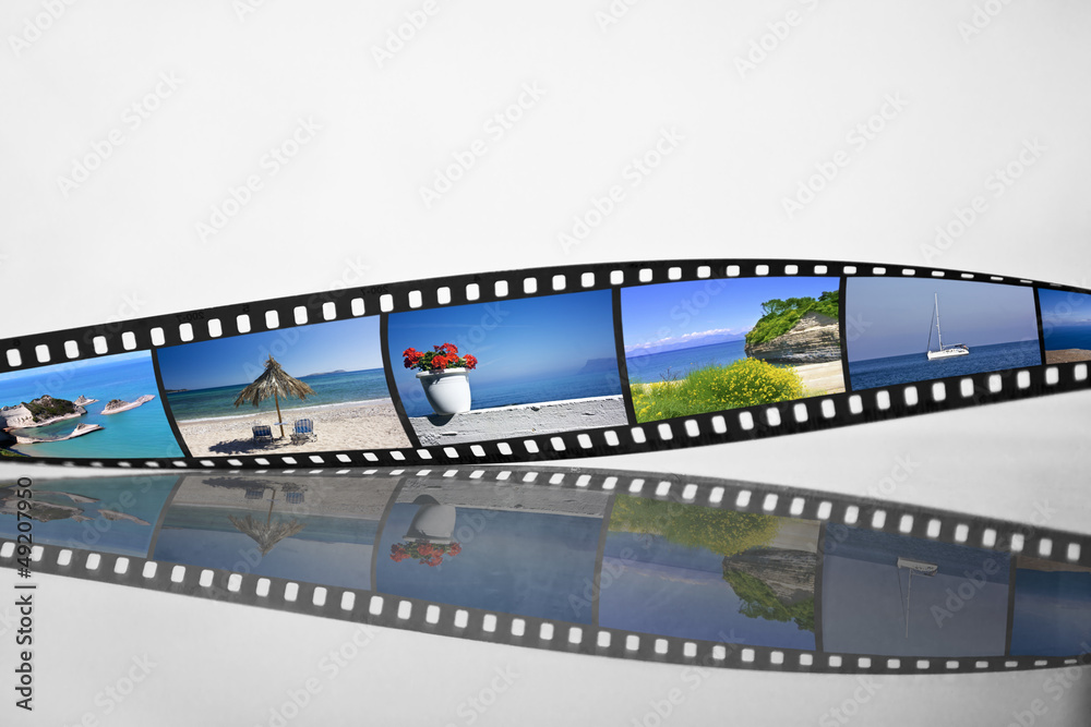 Filmstrip with vacation photos