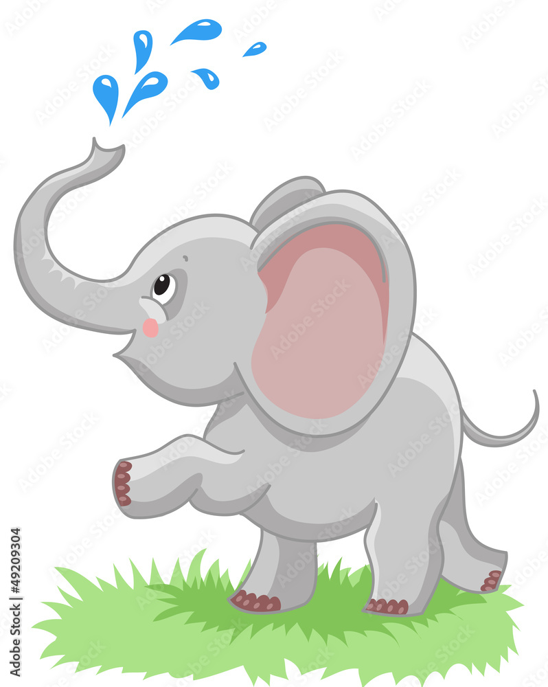 Fototapeta premium cheerful baby elephant