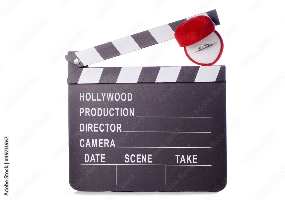 Obraz premium Romantic movie clapper board cutout