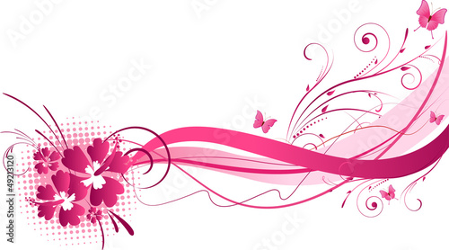 Hibiscus pink florals design
