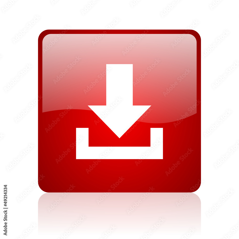download red square glossy web icon on white background download red square glossy web icon on white background