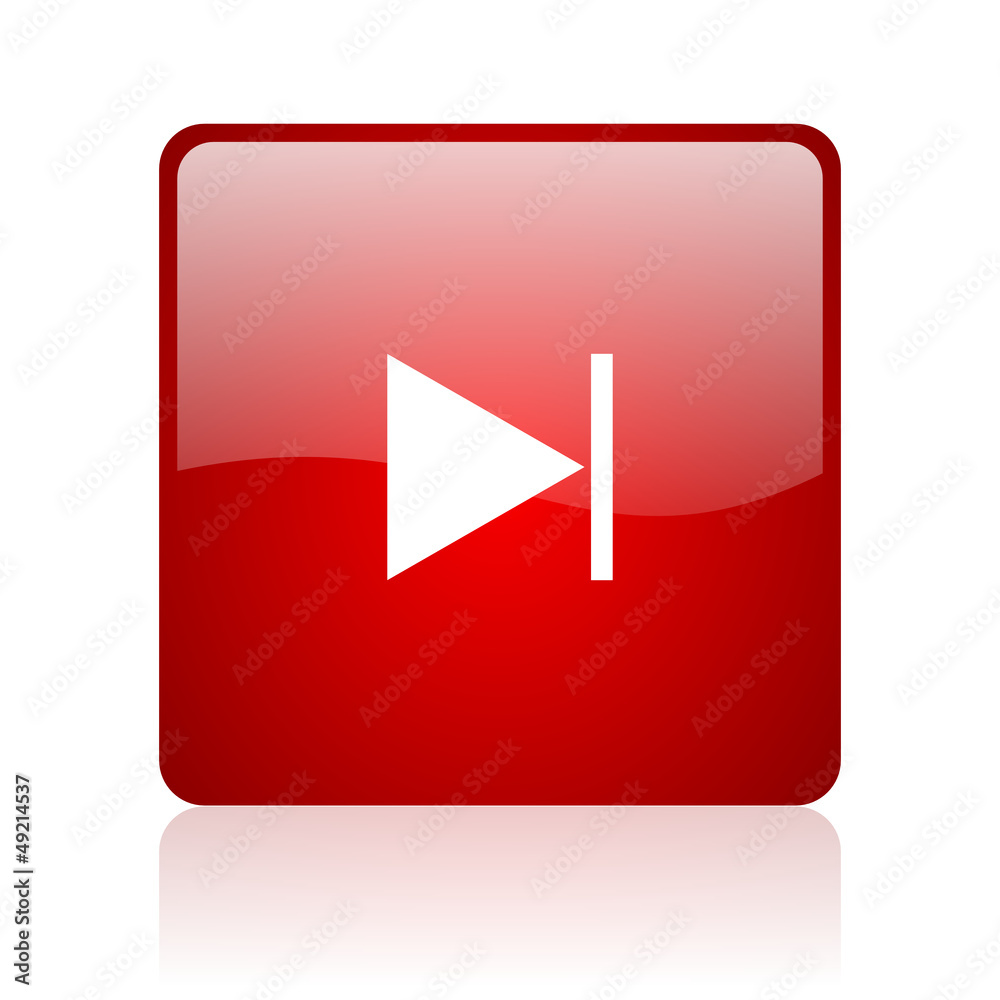 next red square glossy web icon on white background next red square glossy web icon on white background