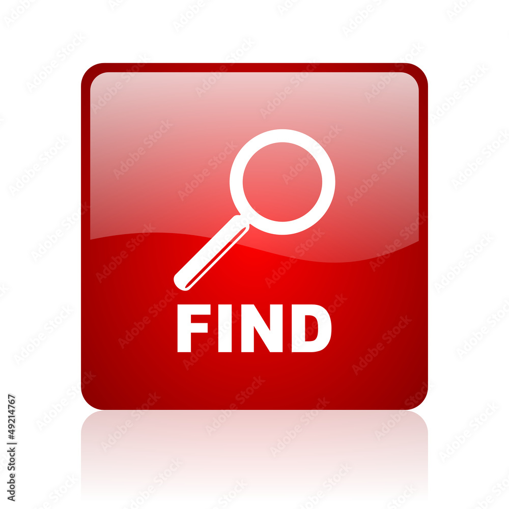 find red square glossy web icon on white background find red square glossy web icon on white background