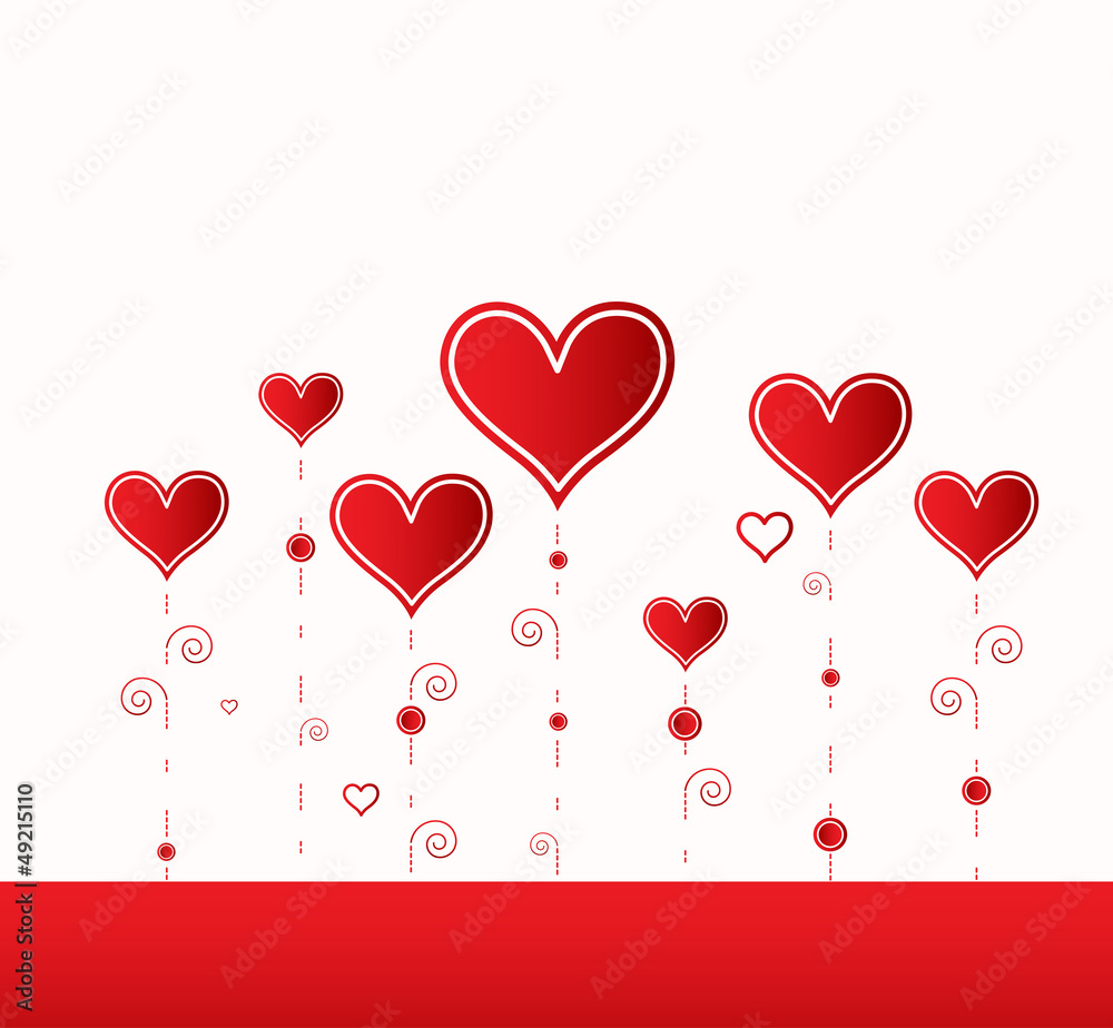 Love background with hearts valentine day card