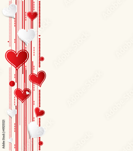 Love background with hearts valentine day card