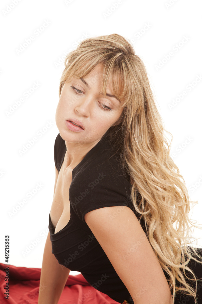 woman black dresslean up