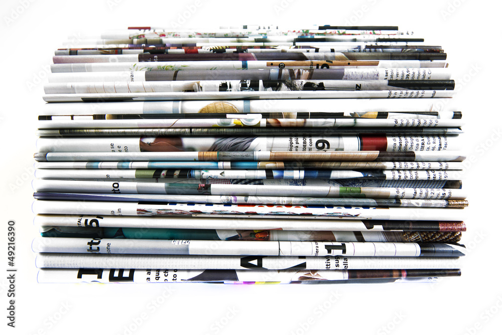 Stack of colored magazines Stack of colored magazines