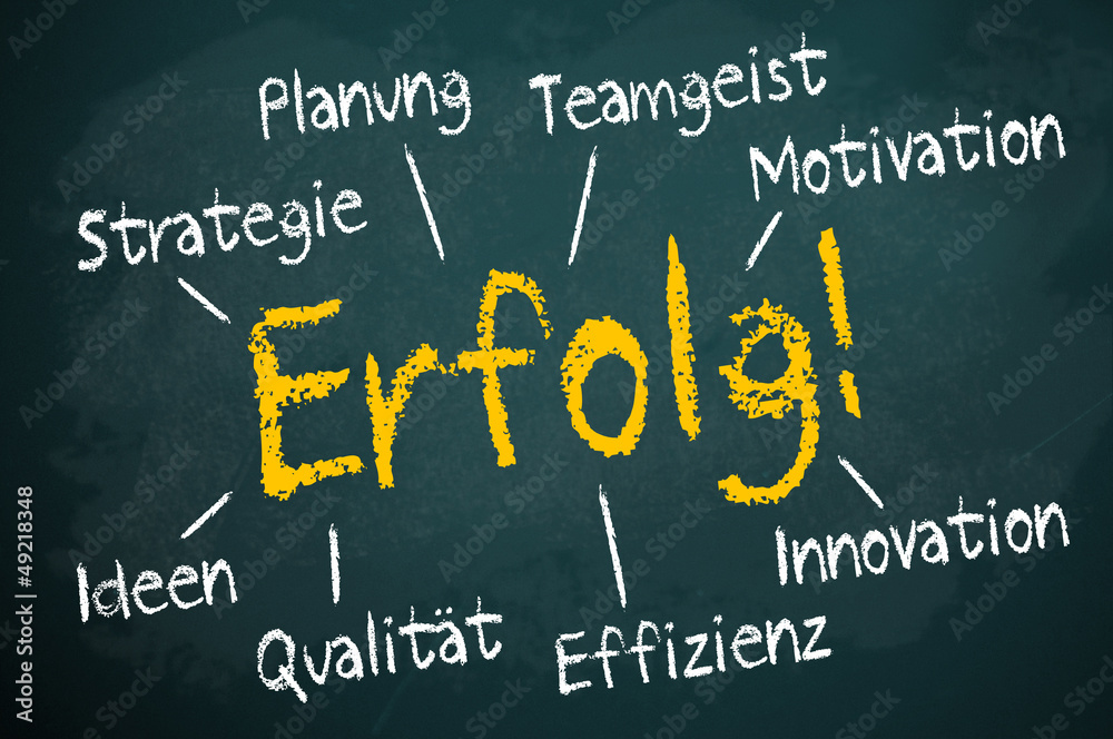 Obraz premium Kreidetafel mit Erfolg