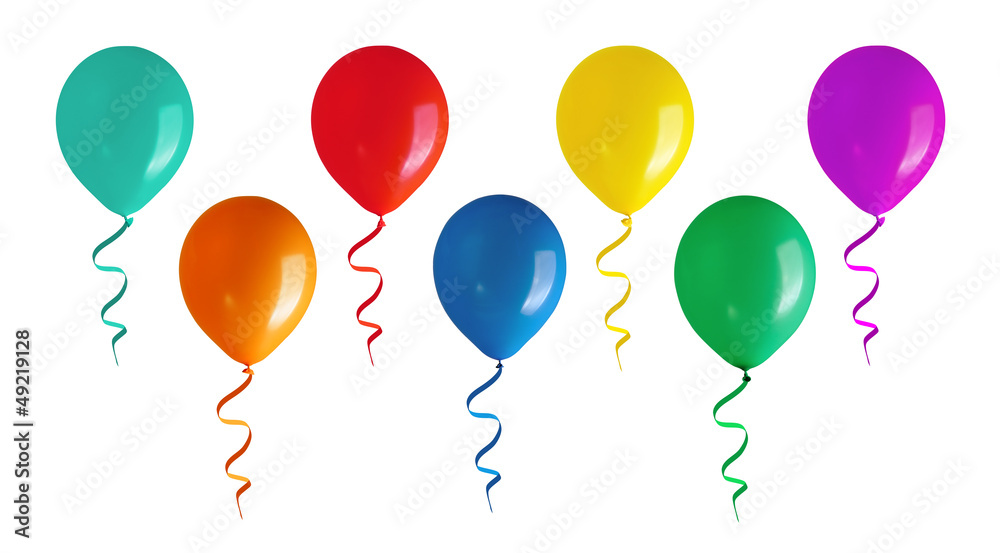 Flying balloons.Isolated on white Flying balloons.Isolated on white