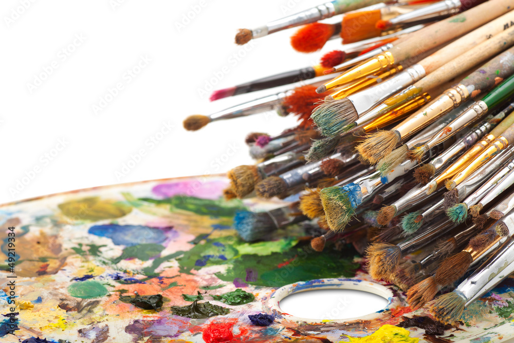 Obraz premium art brushes on artist palette