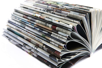 Deken met foto Kranten Stack of old colored magazines  © lapas77