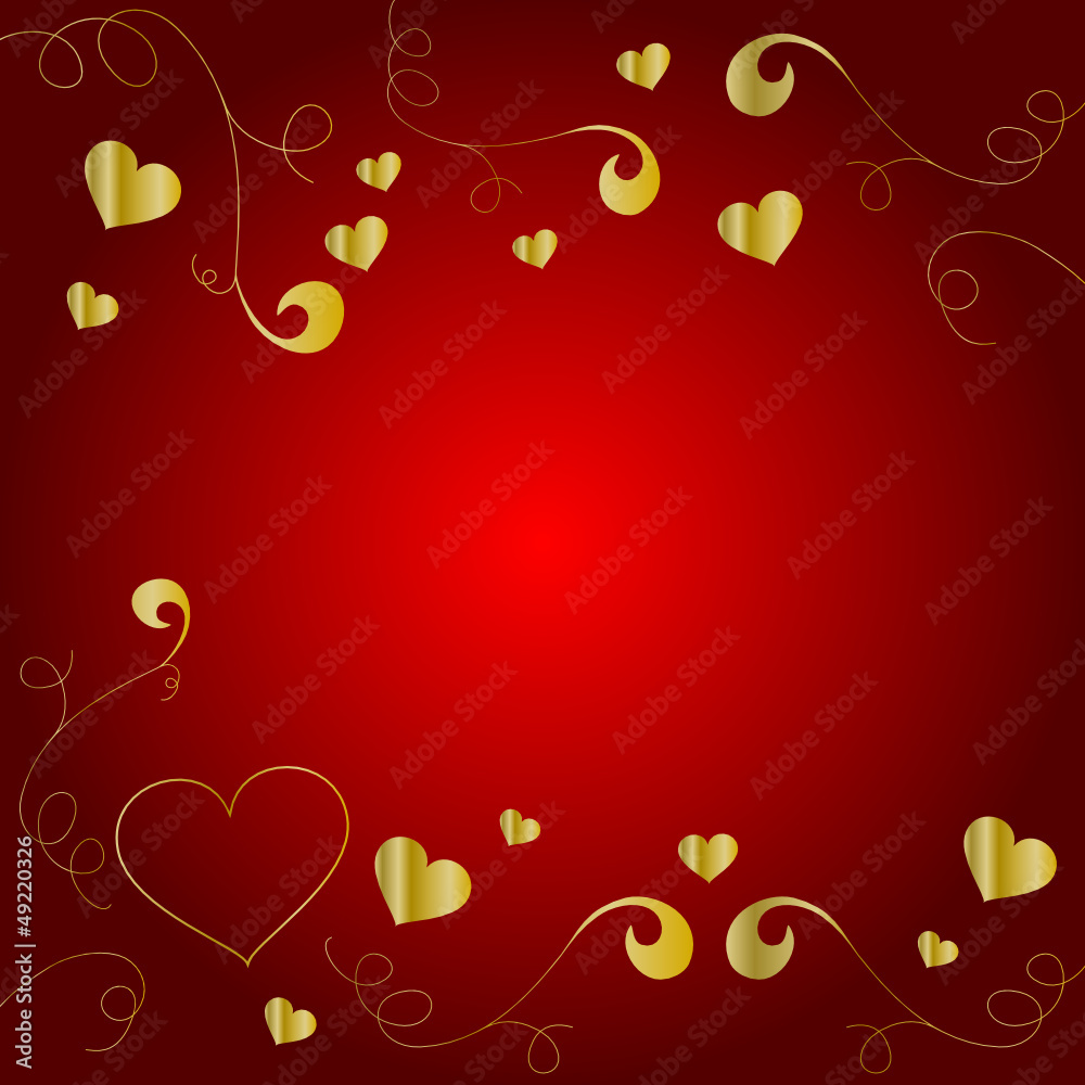 Hintergrund mit herzen und floralem Ornament Hintergrund mit herzen und floralem Ornament