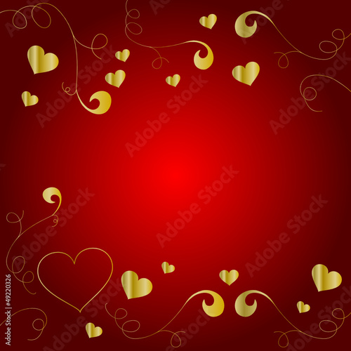 Hintergrund mit herzen und floralem Ornament