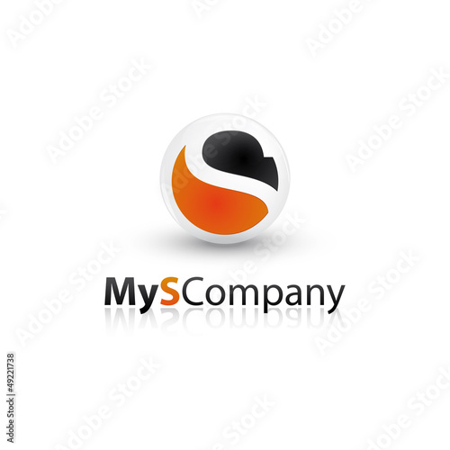S company logotype glossy