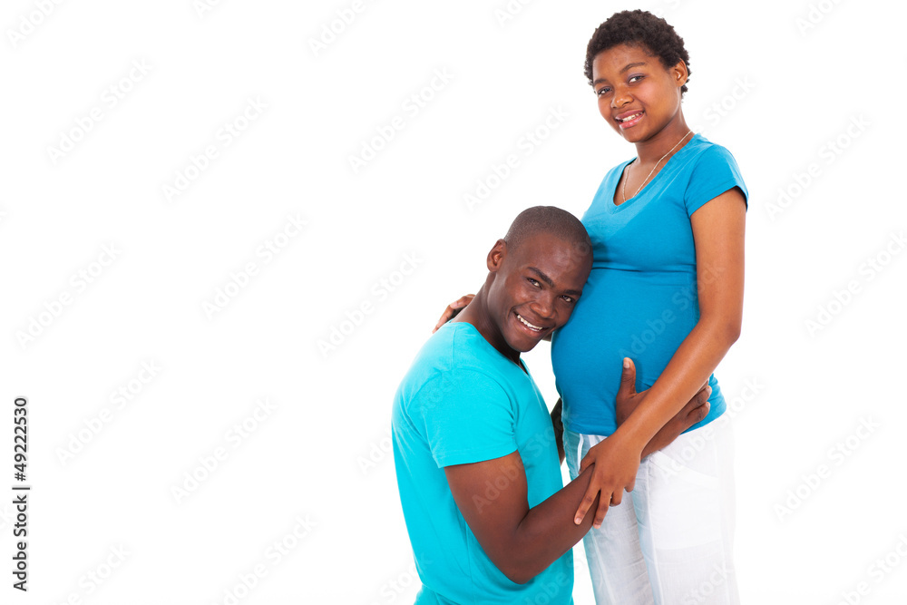 Fototapeta premium loving young african american couple expecting baby