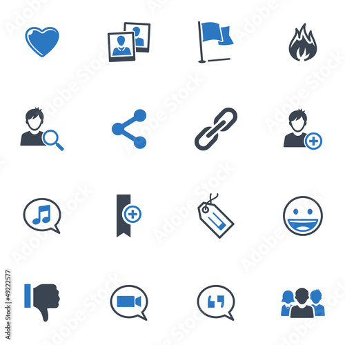 Social Media Icons Set 2 - Blue Series