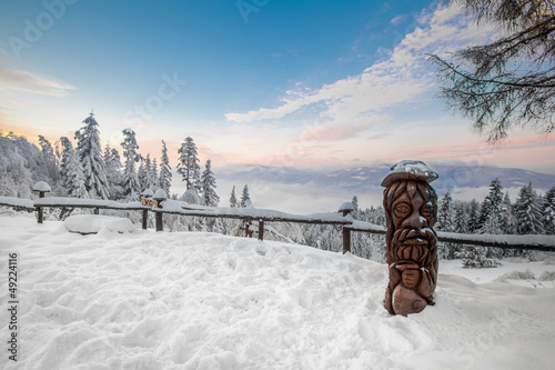 Fototapeta Naklejka Na Ścianę i Meble -  Beautiful winter sunrise photo taken in mountains