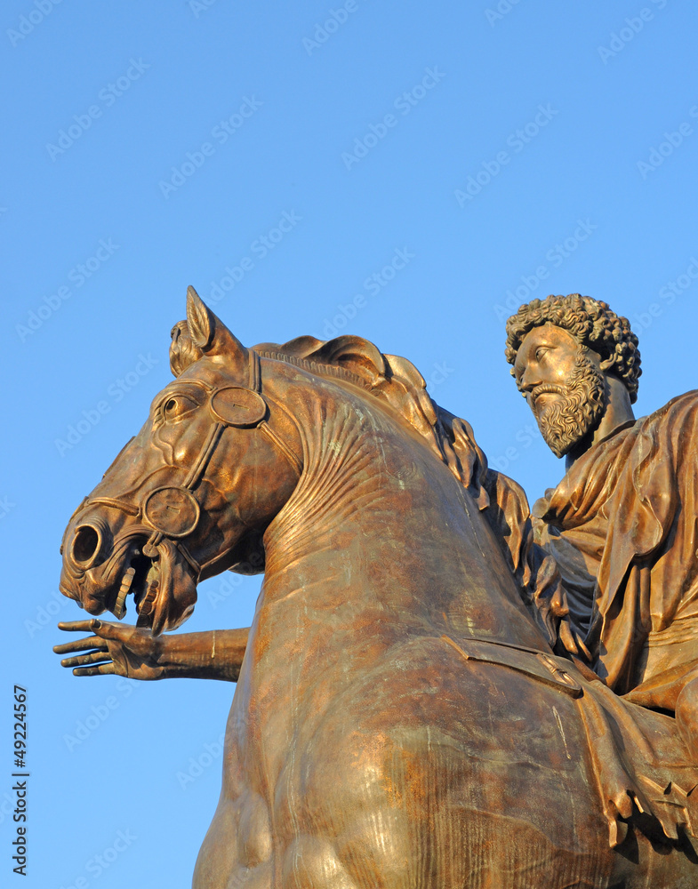 statue of marcus aurelius on capitoline hilll in rome statue of marcus aurelius on capitoline hilll in rome