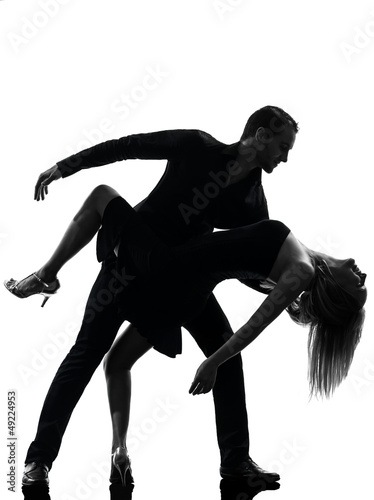 couple woman man dancing dancers salsa rock silhouette photo