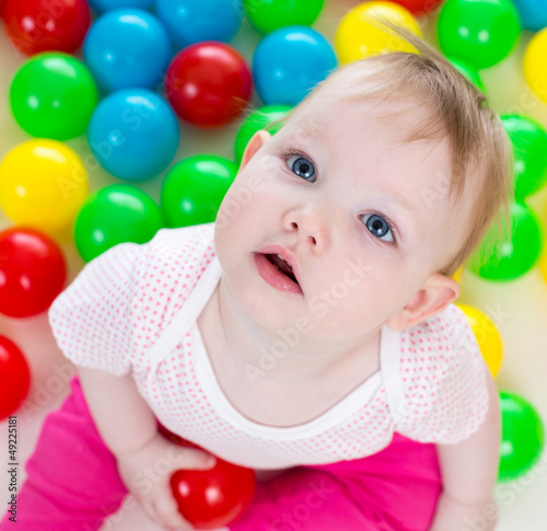 Portrait of cute baby girl ...