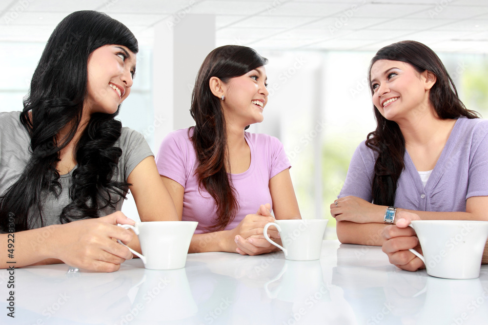 group of women friends chatting group of women friends chatting