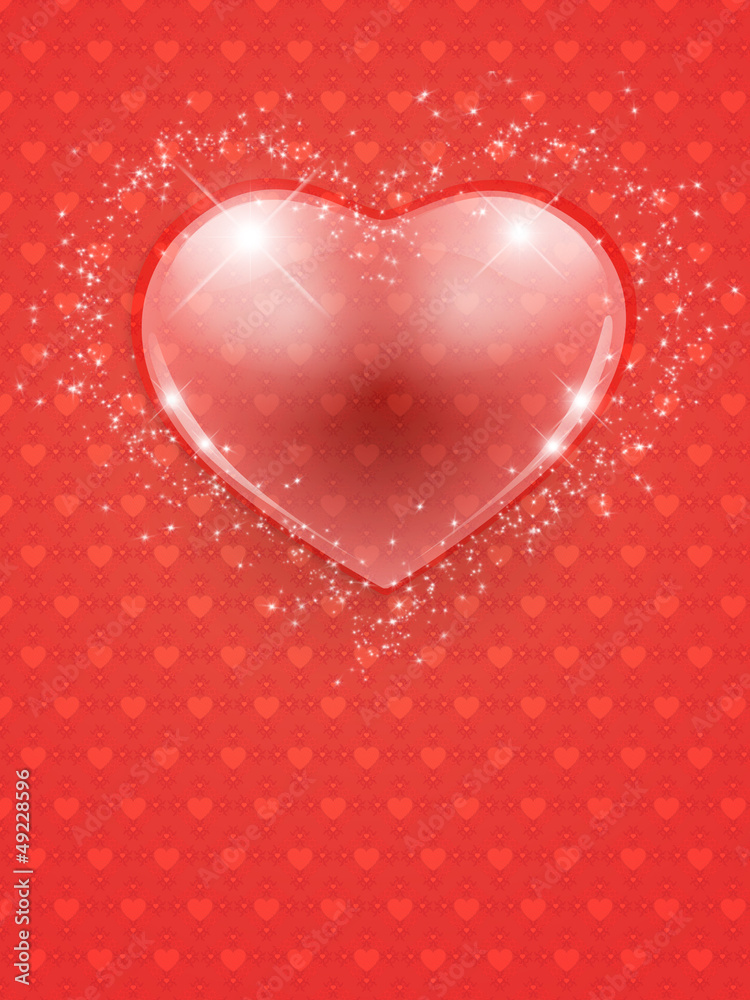 Beautiful glass heart background