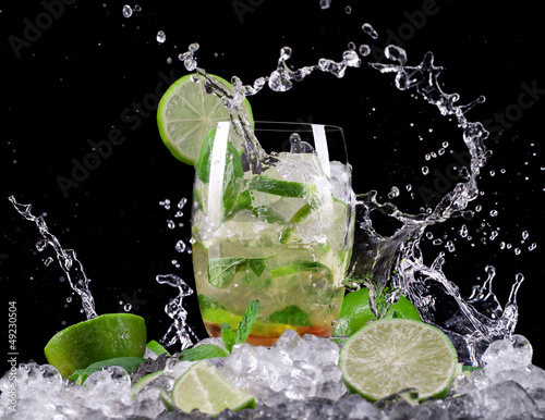 Mojito cocktail on black background #49230504