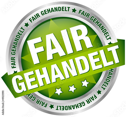 Button Banner "Fair gehandelt" grün/silber