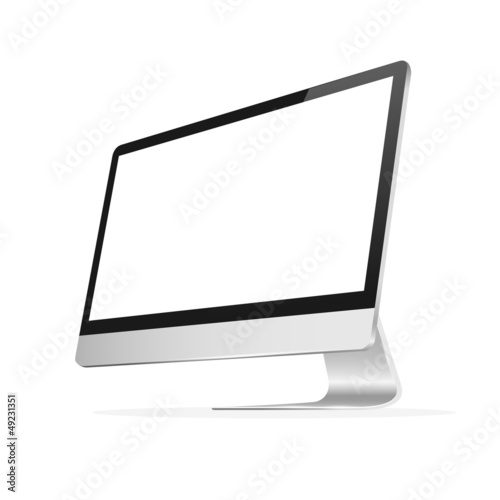 Modern computer monitor with blank screen