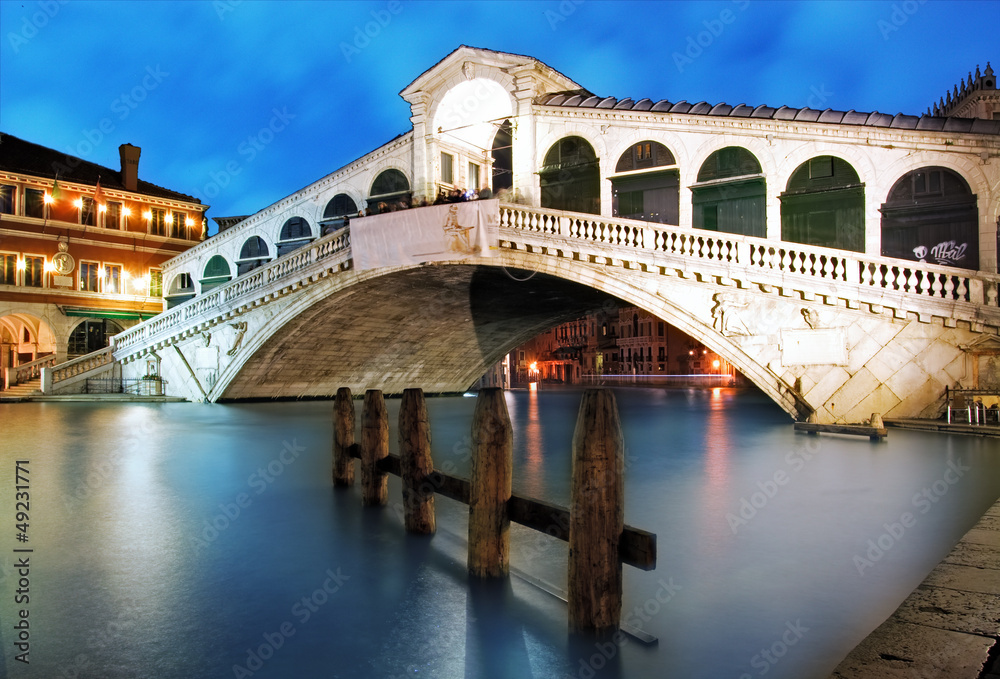 Venice - Rialto bridge at dusk, Italy