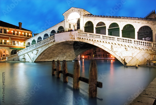 Venice - Rialto bridge at dusk, Italy