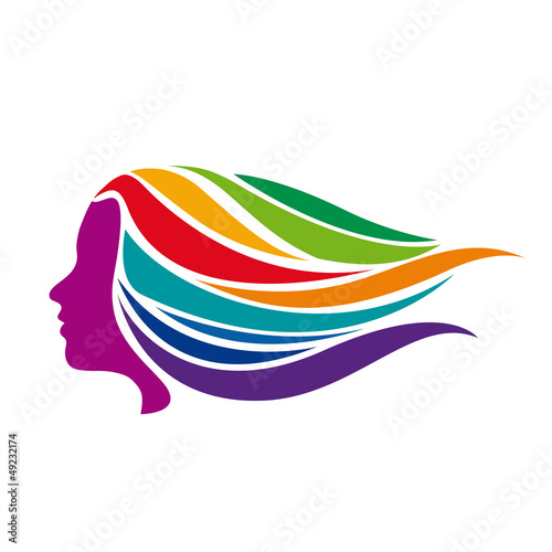 Vector 	Logo girl fast in the wind
