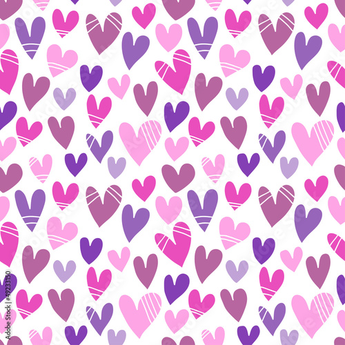 Seamless pattern with a lot of hearts