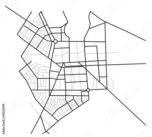 map  of city - vector scheme of roads