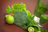 Green smoothie,  fruit and vegetable
