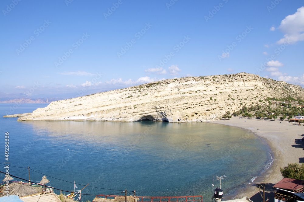 Obraz premium Die Bucht von Matala, Kreta, Griechenland