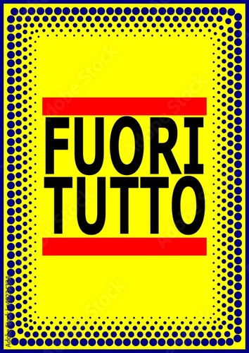 MANIFESTO FUORI TUTTO POIS BLU