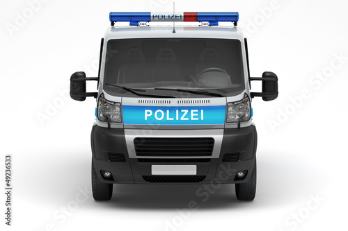 Einsatzfahrzeug der Polizei (Front)
