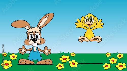 Easter Bunny and Chicken