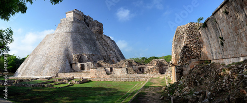 Magician pyramid in the Maya city of Uxmal, Yucatan